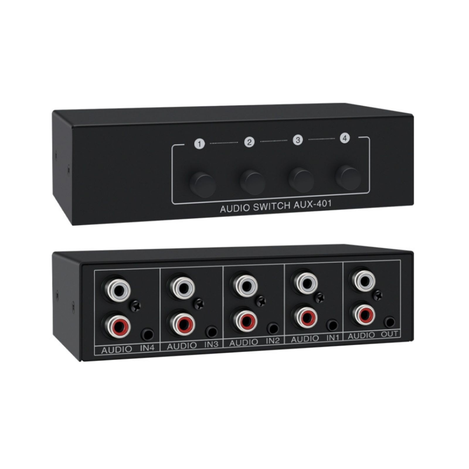 1 x Stereo Audio Switcher 4 in 1 Out A/B Analog For Multi-source Switching