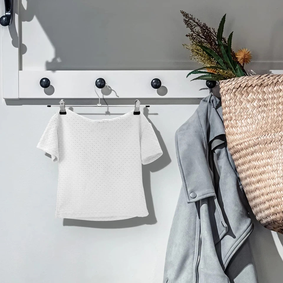 Pants Hangers with Clips Heavy Duty 10 Pack Adjustable Metal Pants Hanger Skirt