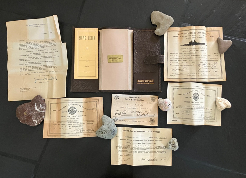 WW2 Navy  Honorable Discharge Papers Original Documents/ Ephemera Lot