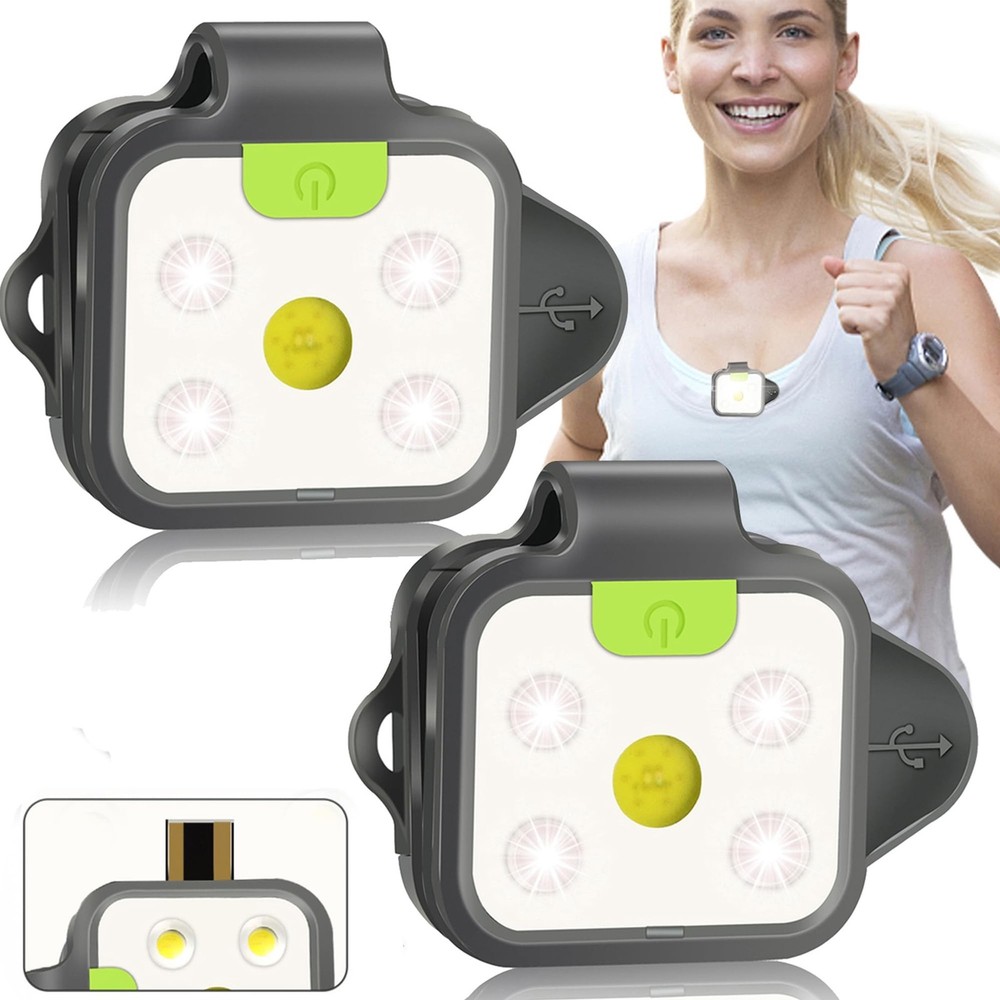 Running Light, 2Pack Reflective Safety-Light for Runners, Rechargeable LED Li...