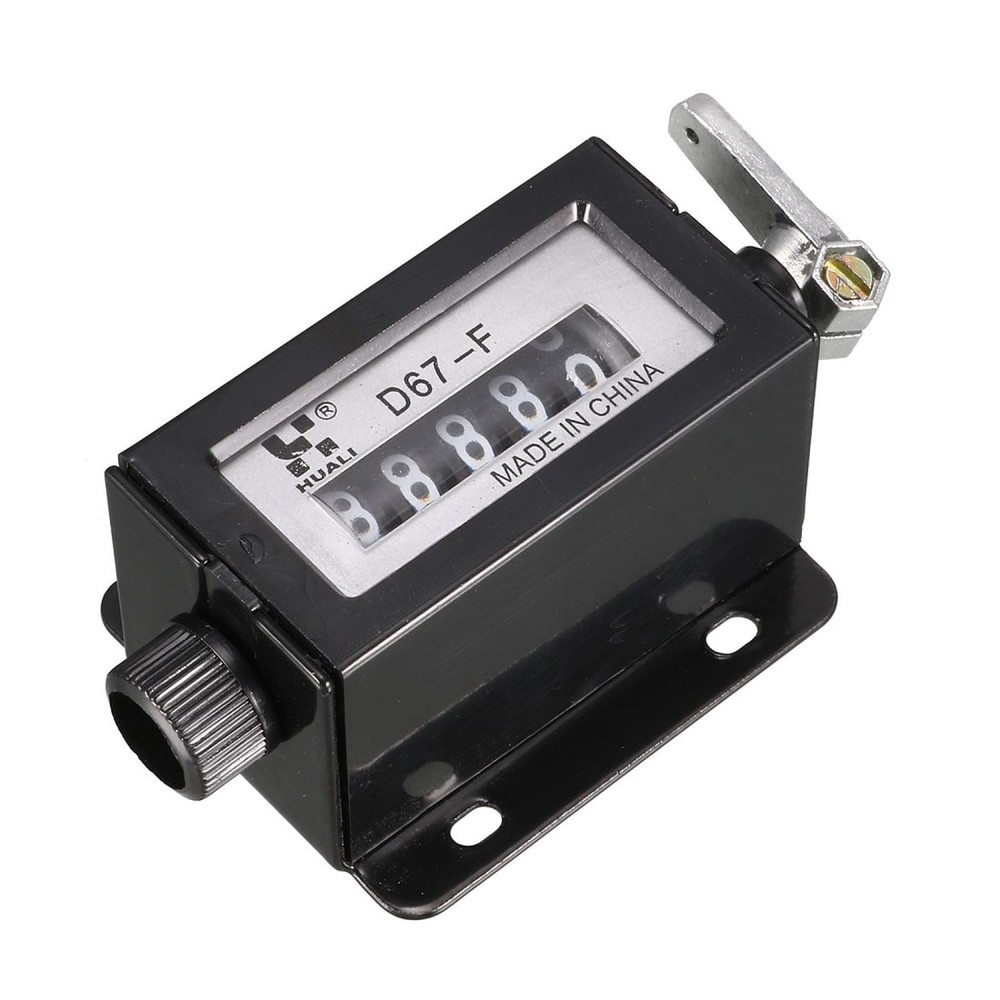 D-67F 5 Digits Resettable Stroke Pulling Counter Black