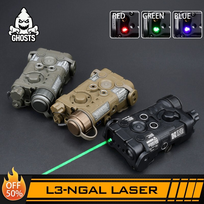 WADSN Tactical NGAL Green Blue Red Laser White LED Strobe Airsoft Aiming Sight