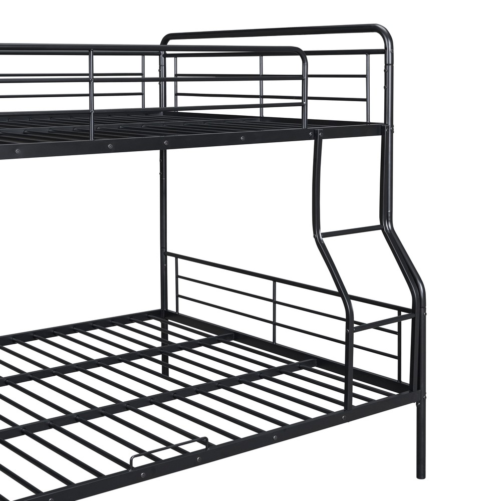 Full XL Over Queen Metal Bunk Bed,Black