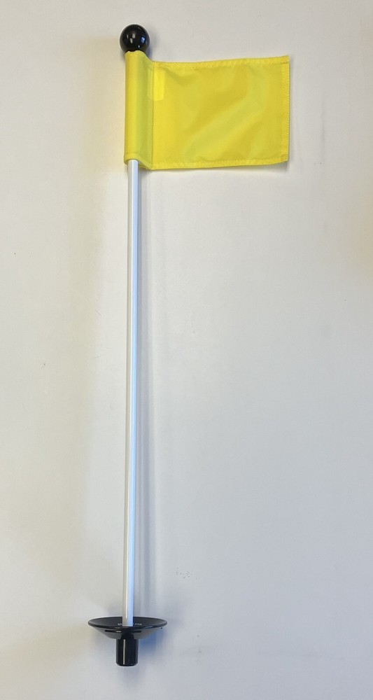 Golf Practice Putting Green Flagstick  -  33" Marker, Solid Yellow Jr. Flag