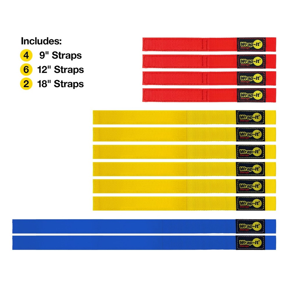 Quick-Straps by Wrap-It Storage - Assorted 12-Pack, Colors