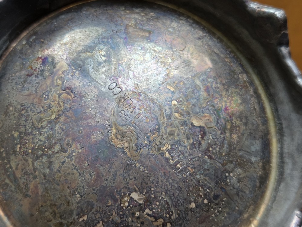 Antique FB Rogers Silver Company 1883 Silverplate Coffee Tea Pot & Handled Tray