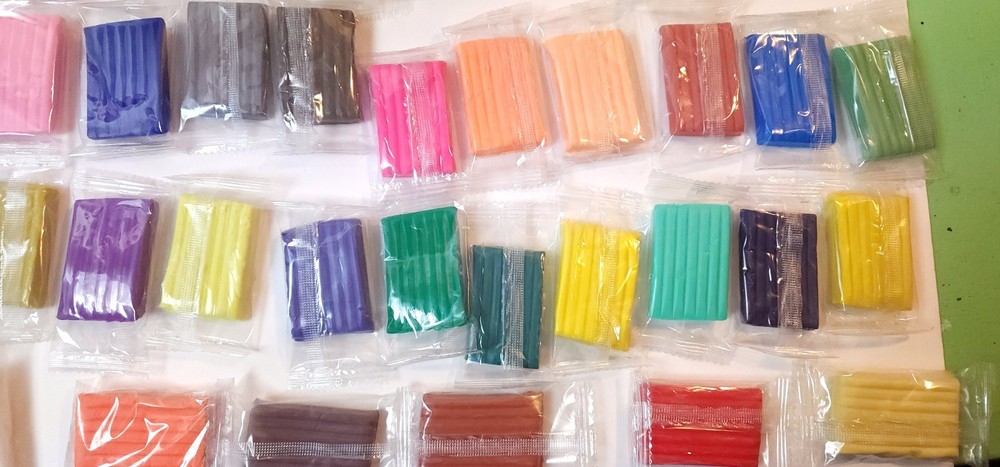 Polymer Clay NEW & USED, Assorted Colors, with Storage Container