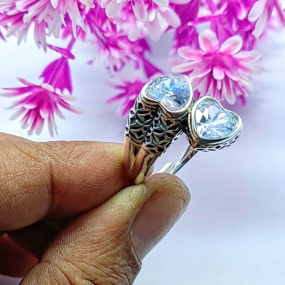 White Topaz Gemstone Handmade Ring,925 Sterling Silver Statement Ring All Size