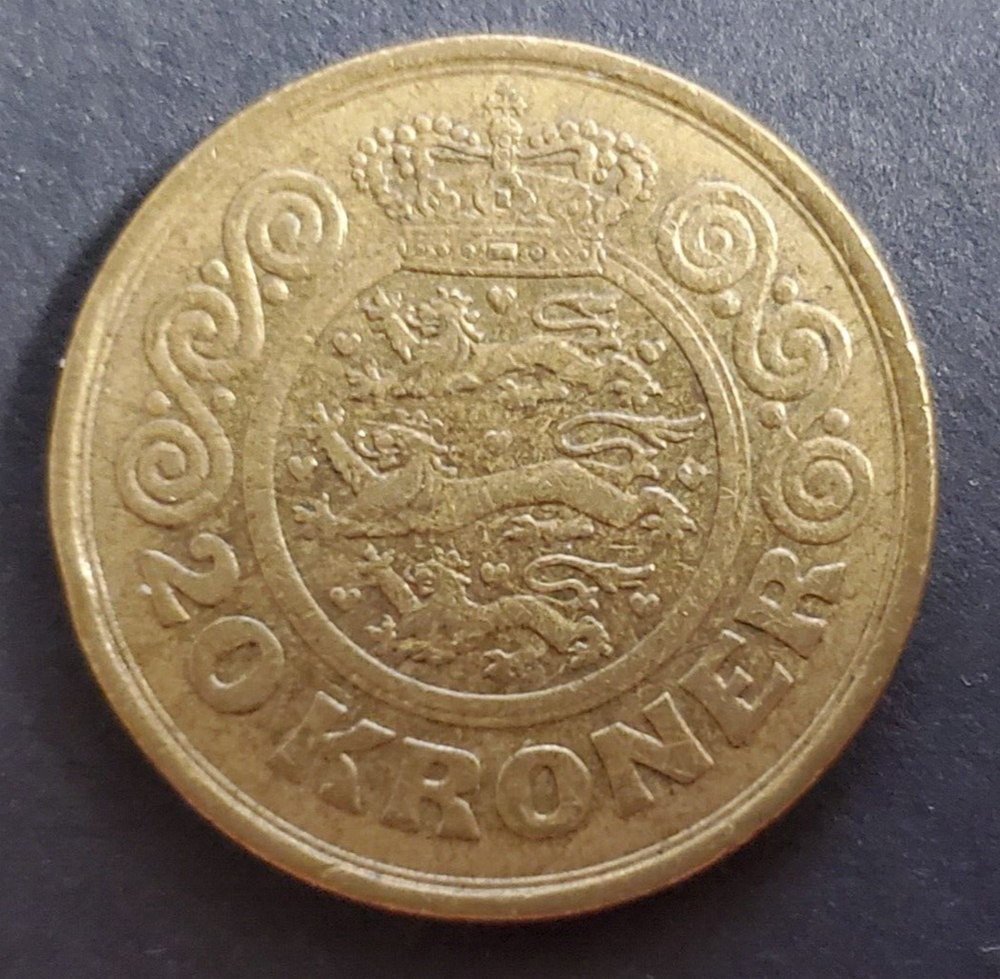 Denmark, nice 1990 20 kroner coin