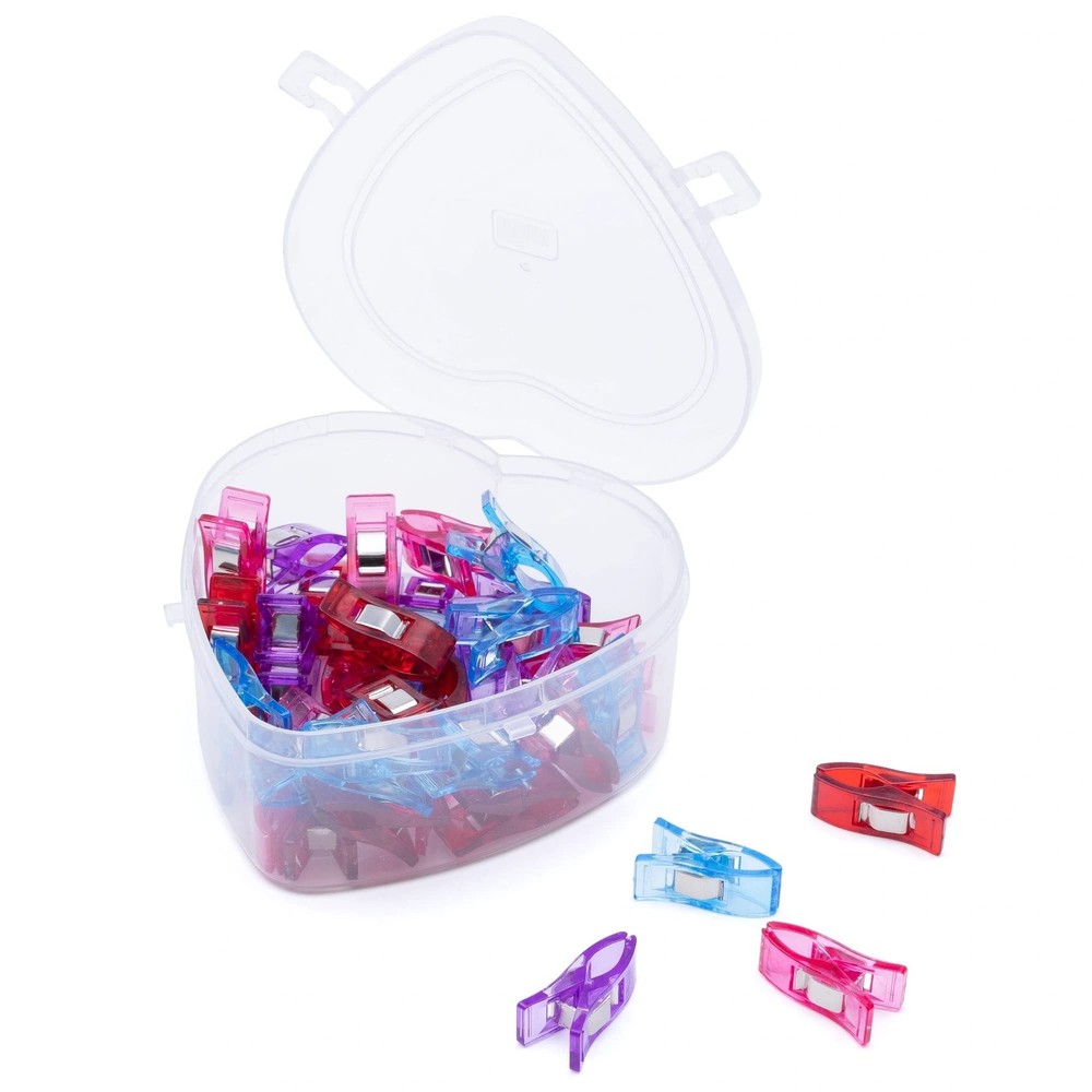 Small Fabric Clips with Box, Multicolor, 40 pc