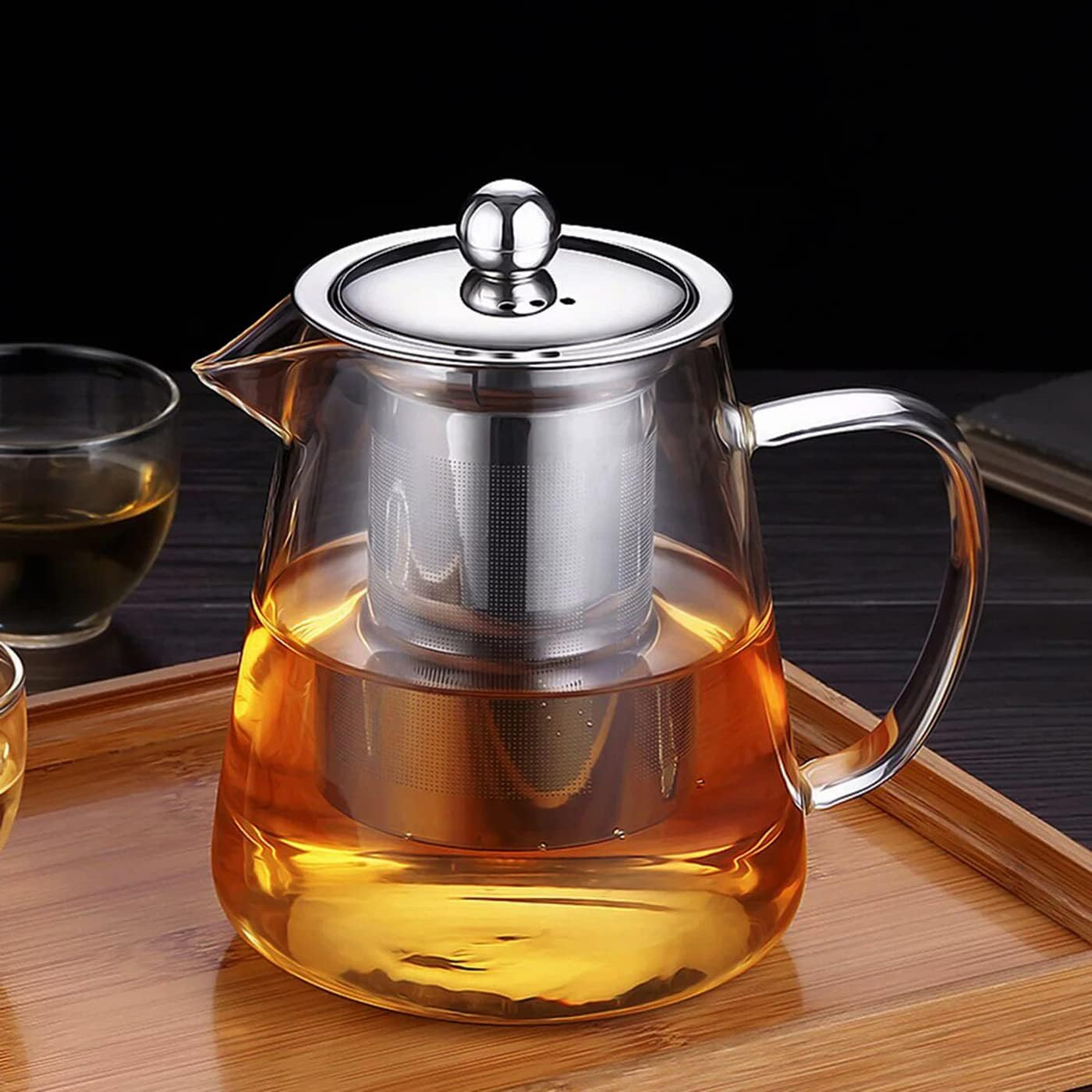 Glass Teapot with Removable Infuser, Stovetop Safe Tea Kettle, Tea Diffuser