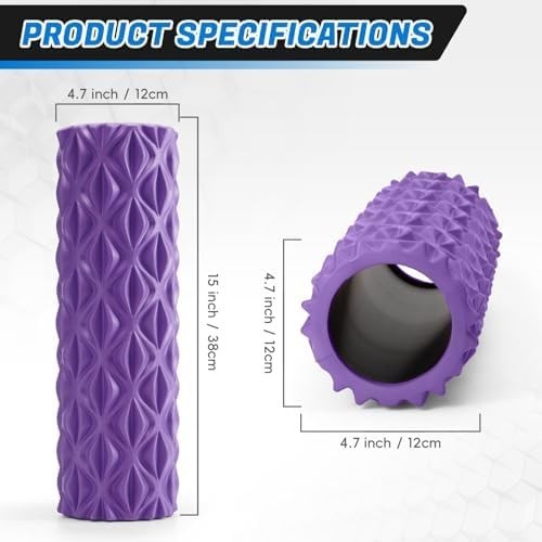 Foam Roller 15'' High Density Deep Tissue Massager Trigger Point Back Leg
