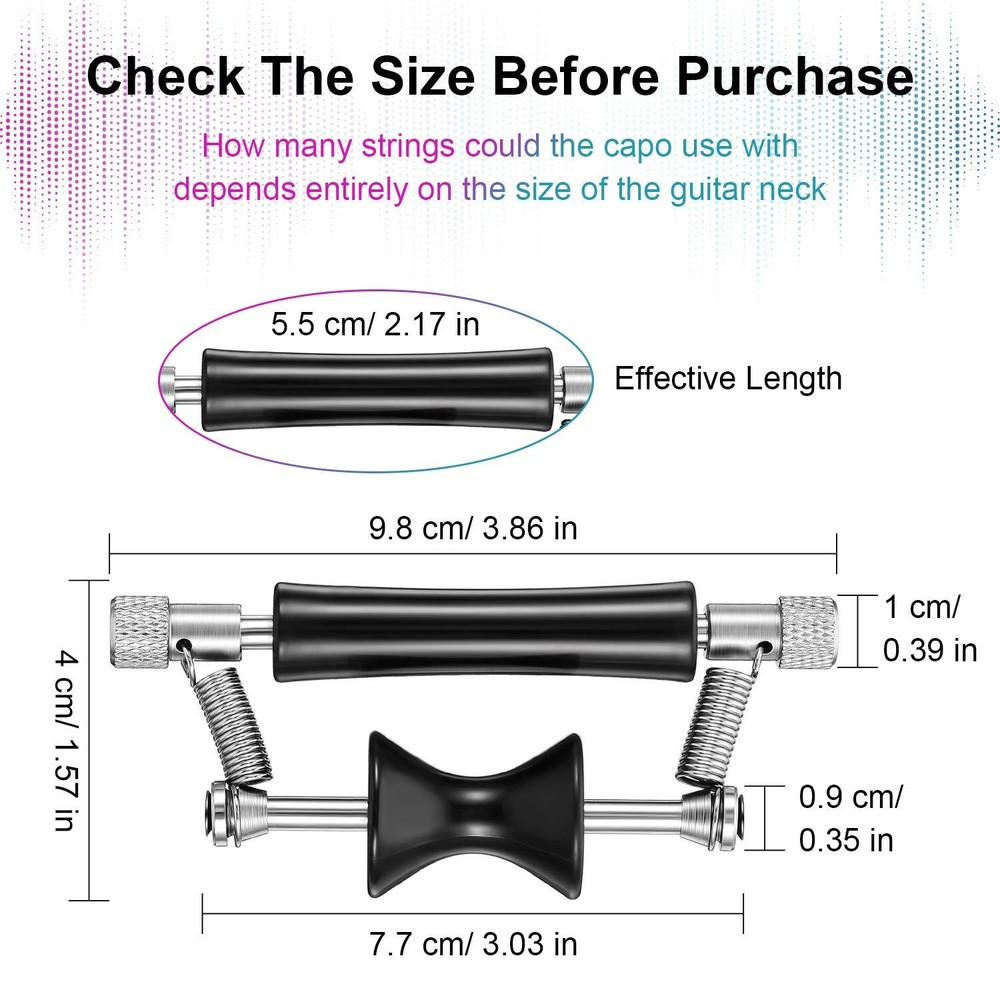 2 Pack Guitar Rolling Capo for Tuning Tone String Instruments Ukelele Mandolin