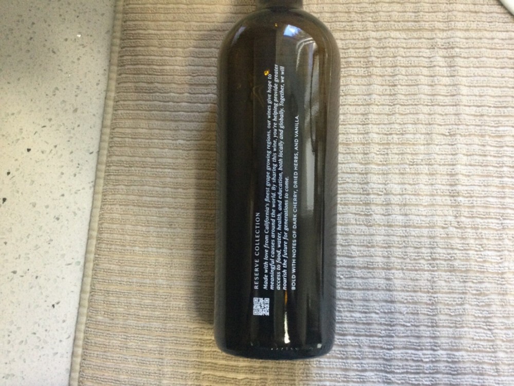 2020 One Hope Cabernet Sauvignon Wine bottle EMPTY
