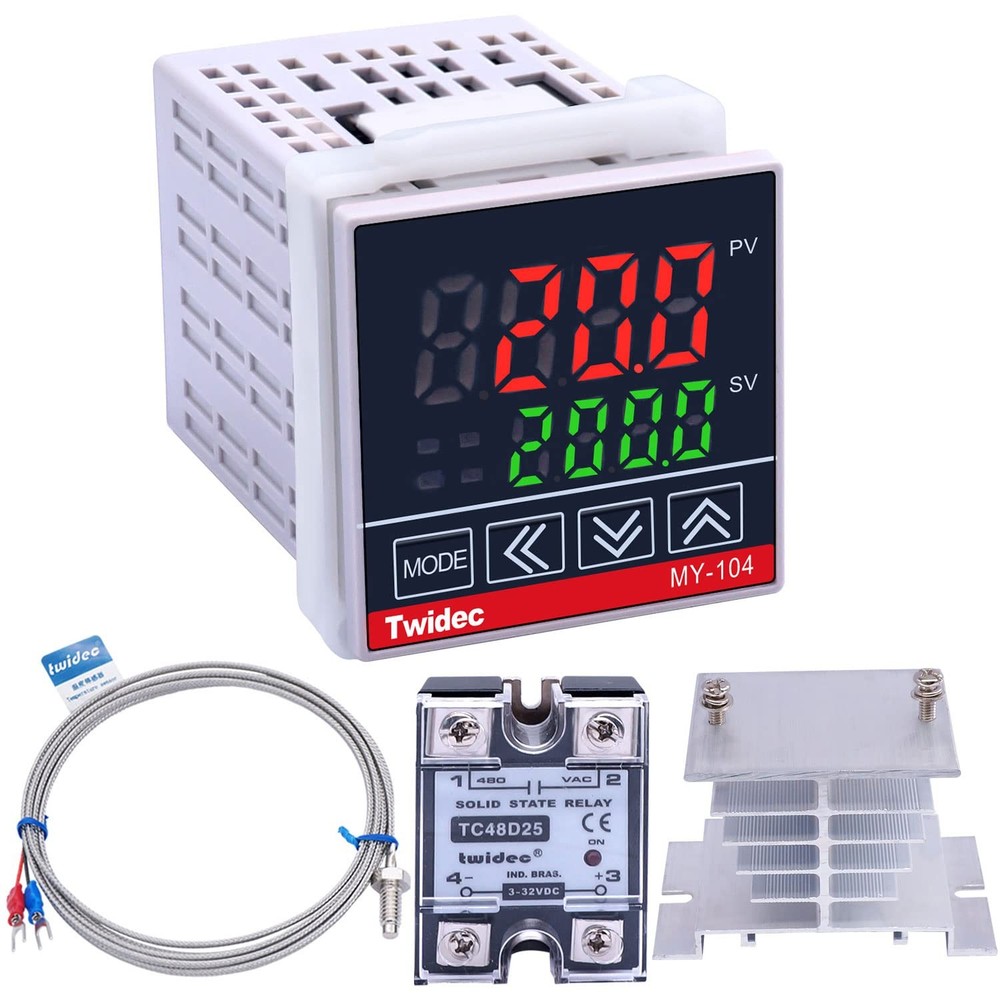 Twidec/MV100-B10 Digital Display PID Temperature Controllers 25DA, black,gray