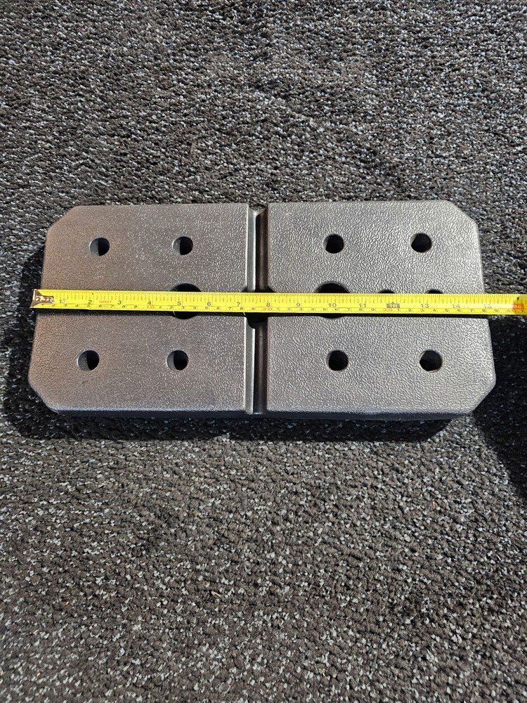 Vinyl Rectangle Weight Plate 12 LBS 15" L x 7.5" Stackable, Black