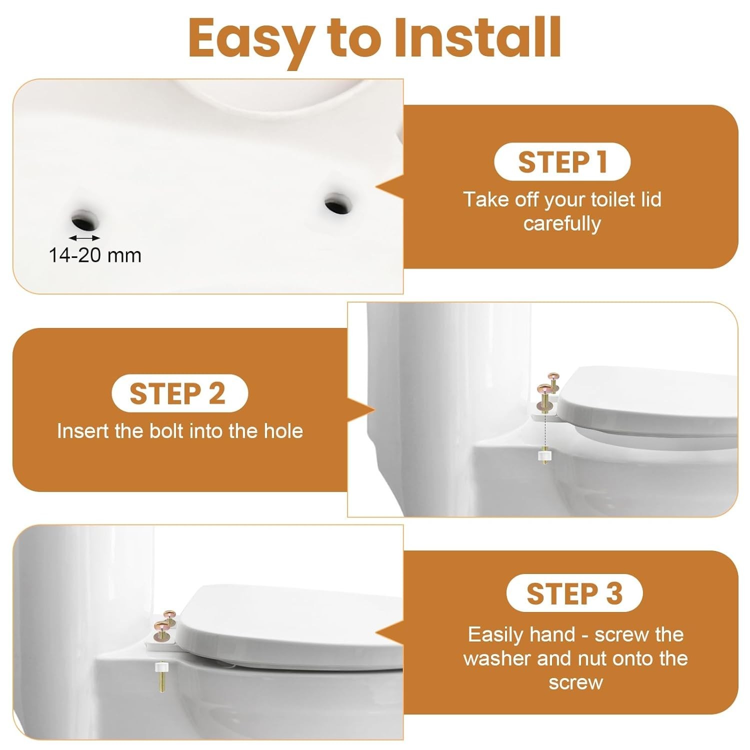 2/4 Sets Toilet Seat Screws Replacement Kit, Universal Toilet Seat Bolts, Sturdy