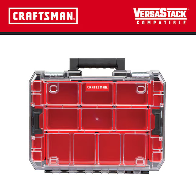CRAFTSMAN VERSASTACK System 10-Compartment Plastic Small Parts Organizer Red NEW