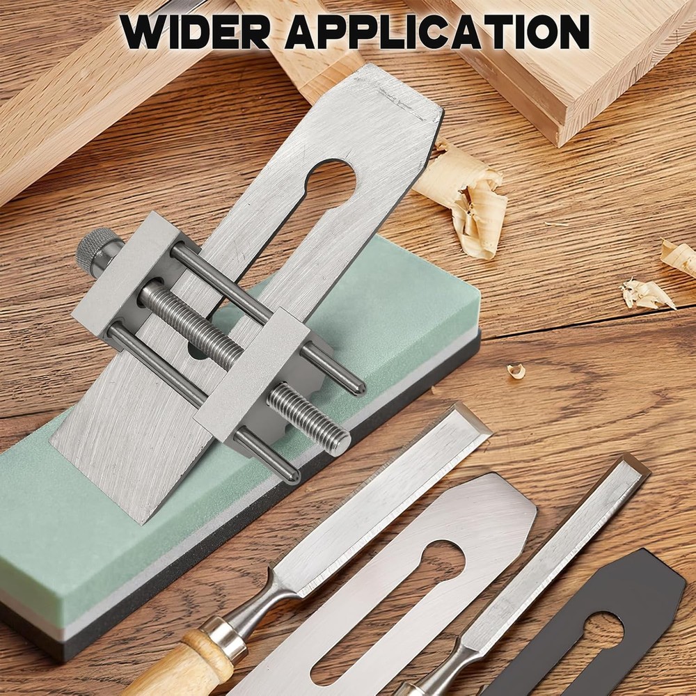 Chisel Sharpening Jig, Precise Honing Guide System with Adjustable Angle Gauge a