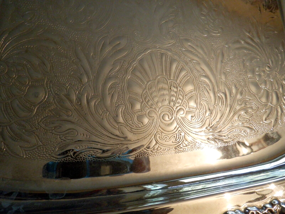 Silverplate Footed Platter Rectangular with Handles
