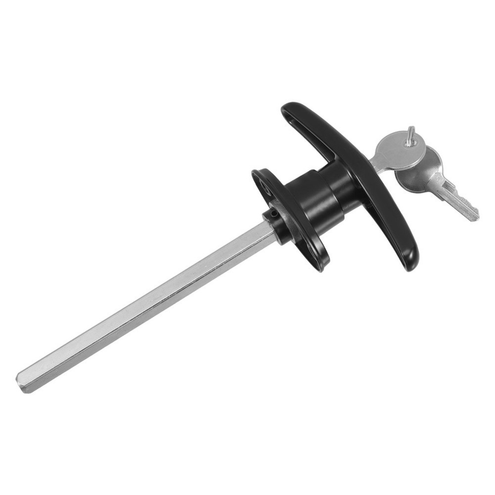 Door Handle With Lock T-shaped Lockable Garage Replacement Black