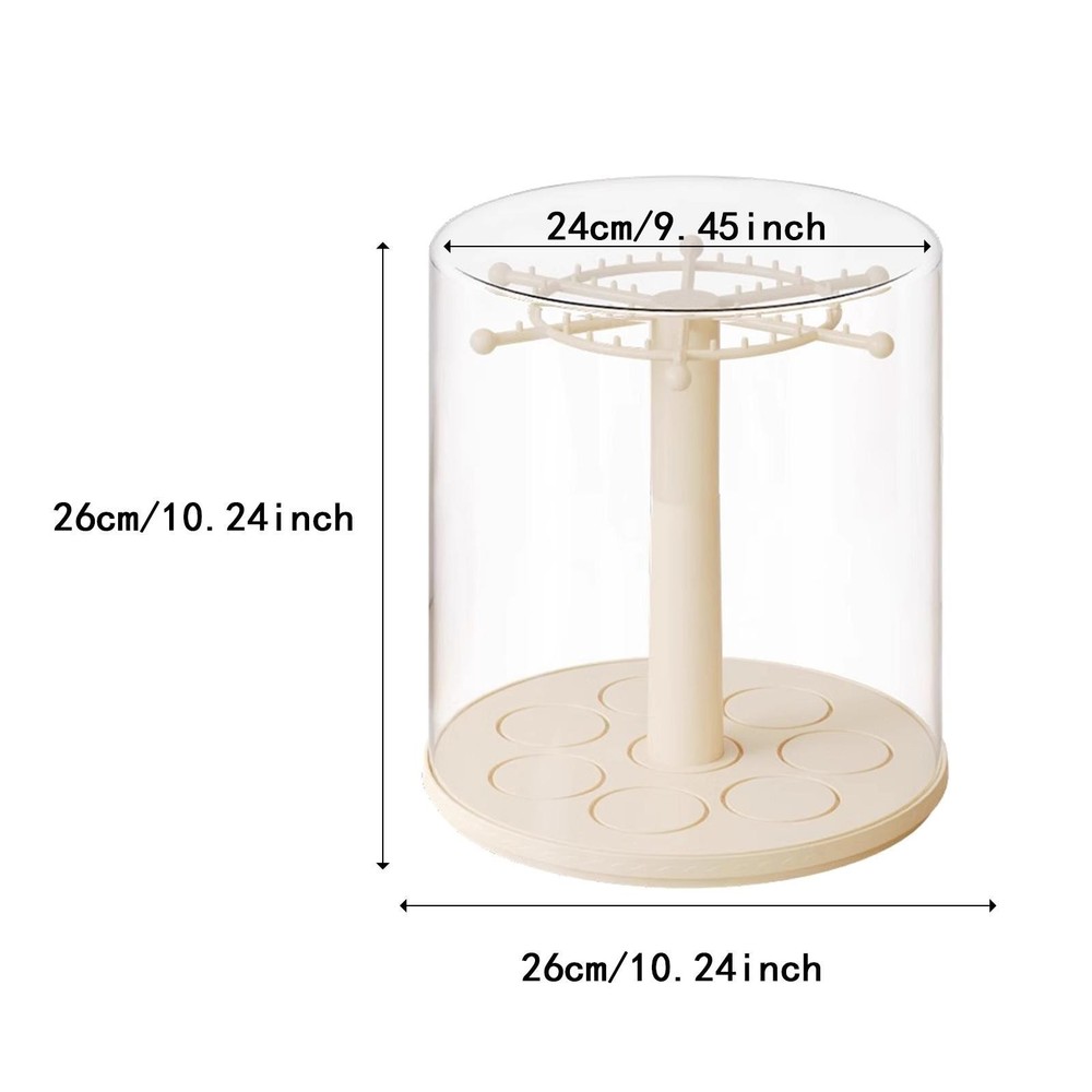 Figure Display Case Doll Storage Box Rotating Countertop Multipurpose Necklace