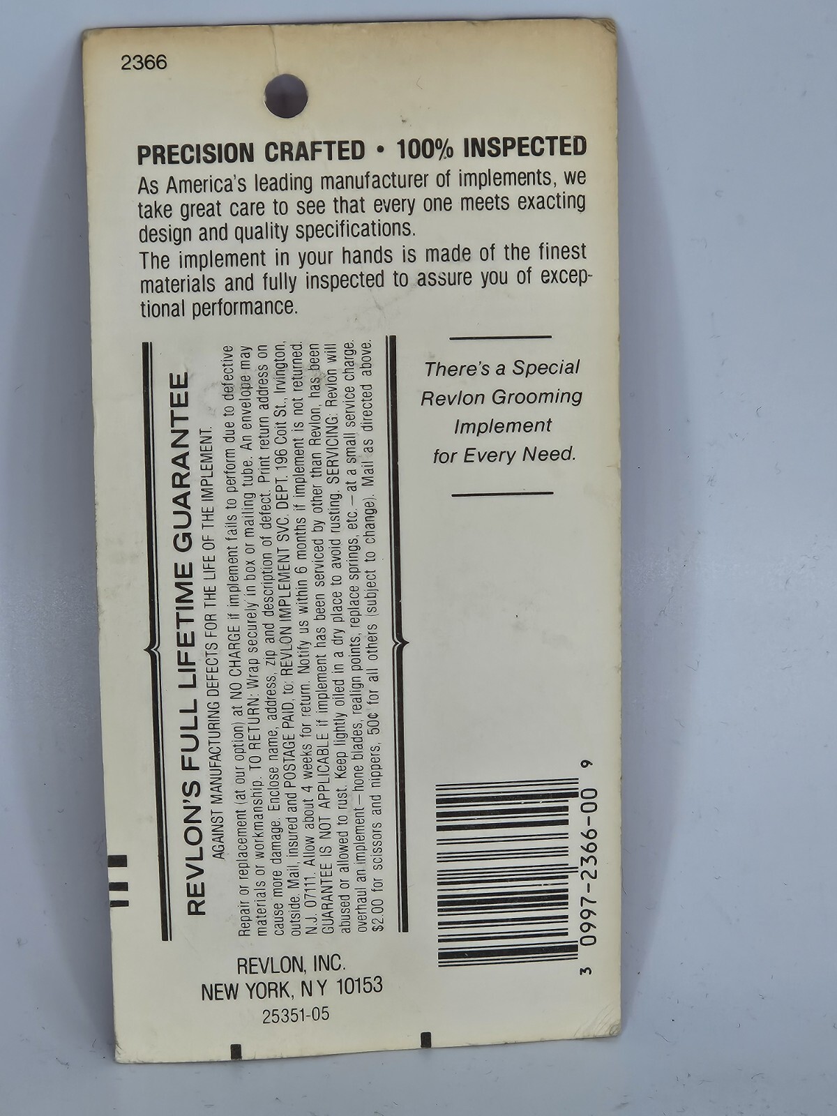 Revlon Pointed Tip Tweezer 2366 Cards are Imperfect