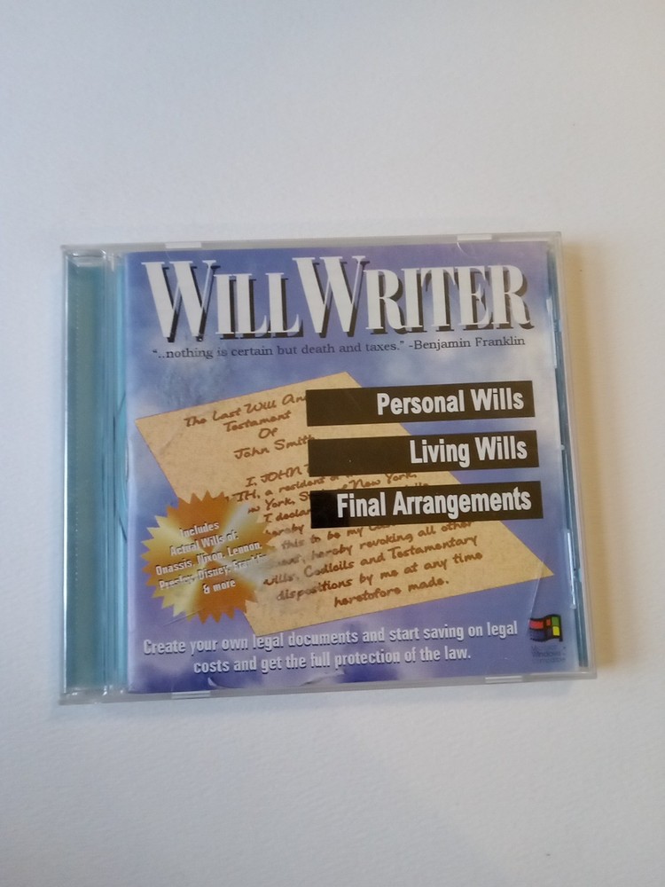 Will Writer Software CD-ROM