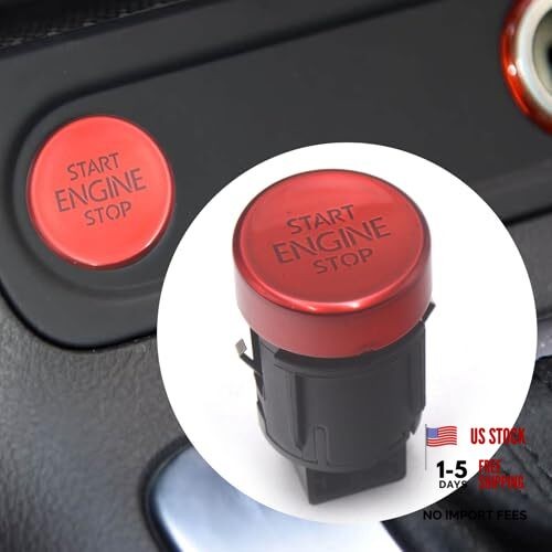 VWIS013R Engine Start Stop Button Switch Red 5N0959839 Compatible with VW