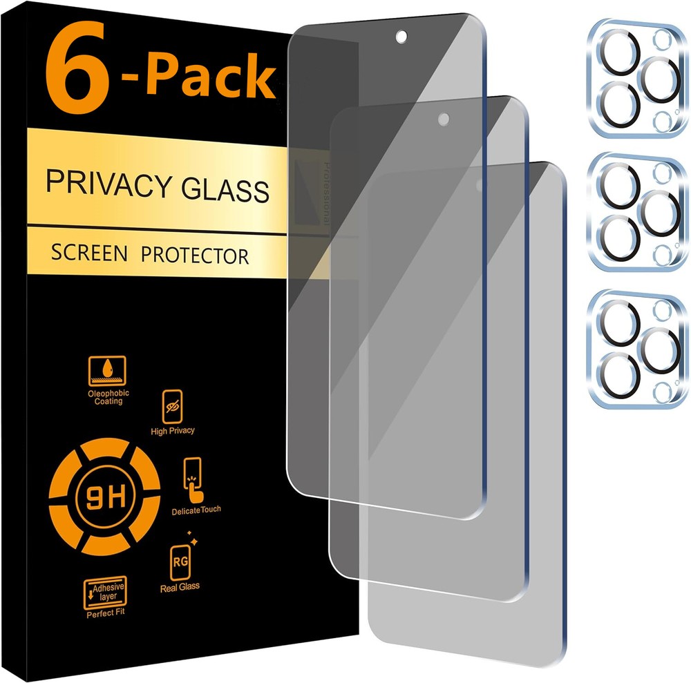 For iPhone 17 16 15 14 13 12 Pro Max Privacy Screen Protector Camera Protector