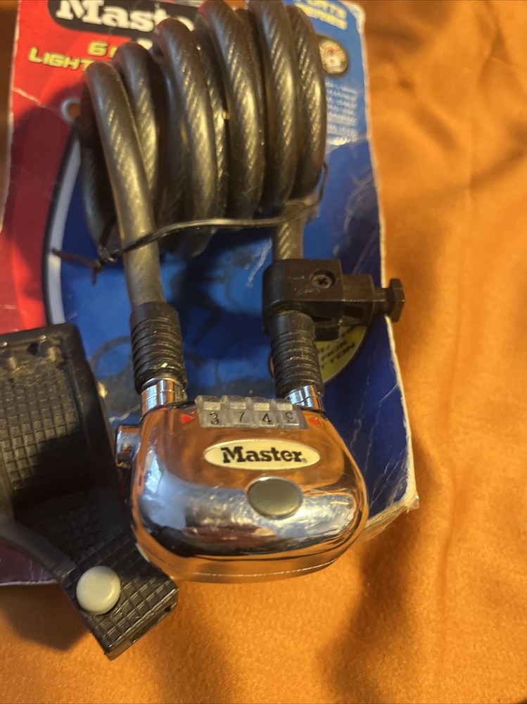 Rare 2006 Master Lock Lighted Combo Cable Bicycle Lock * No Battery *