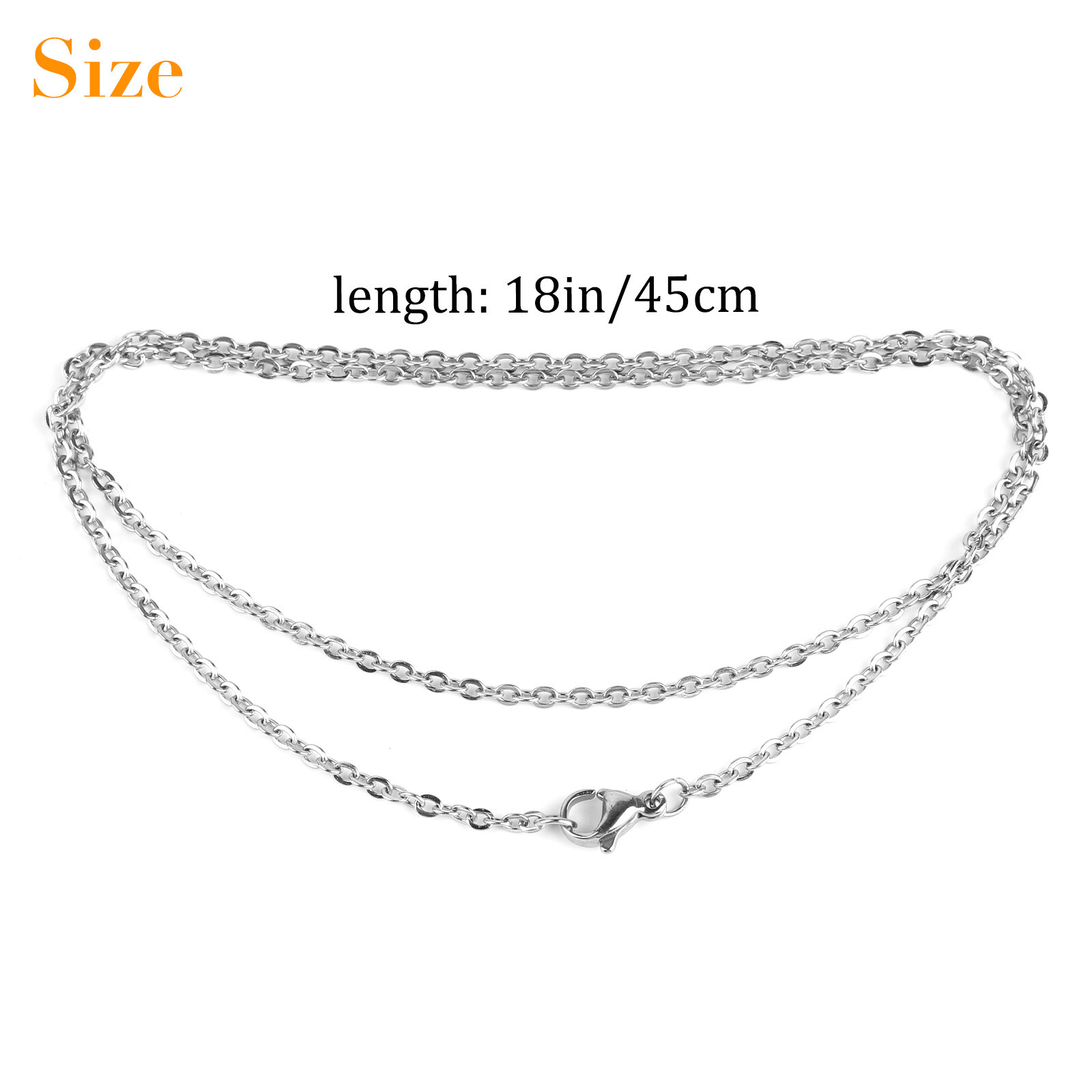 50Pcs Stainless Steel Silver Tone Chain Necklace Bracelet for DIY Jewelry Making