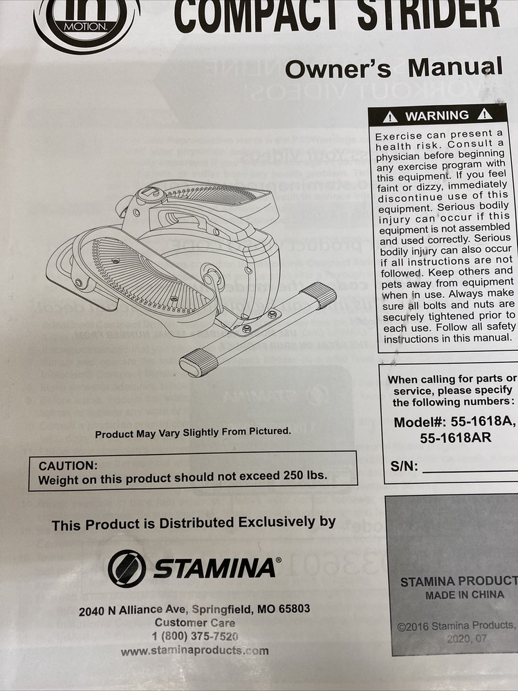 Stamina InMotion Under Desk Mini Elliptical Compact Strider, black