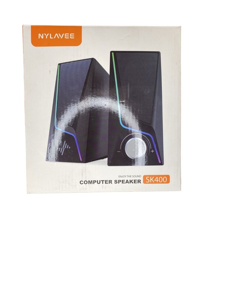 Nylavee SK400 RGB Computer Speakers 2.0 Channel USB Powered Easy Control