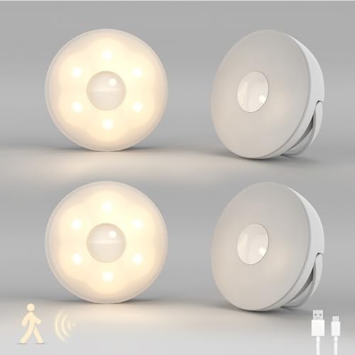 Motion Sensor Night Light Rechargeable (4 Pack), Battery NTL069PIR-4Pack