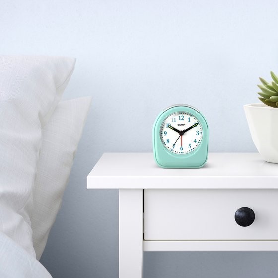 SHARP 2-Pack Mint Small Travel Alarm Clock Battery Operated Quartz Analog