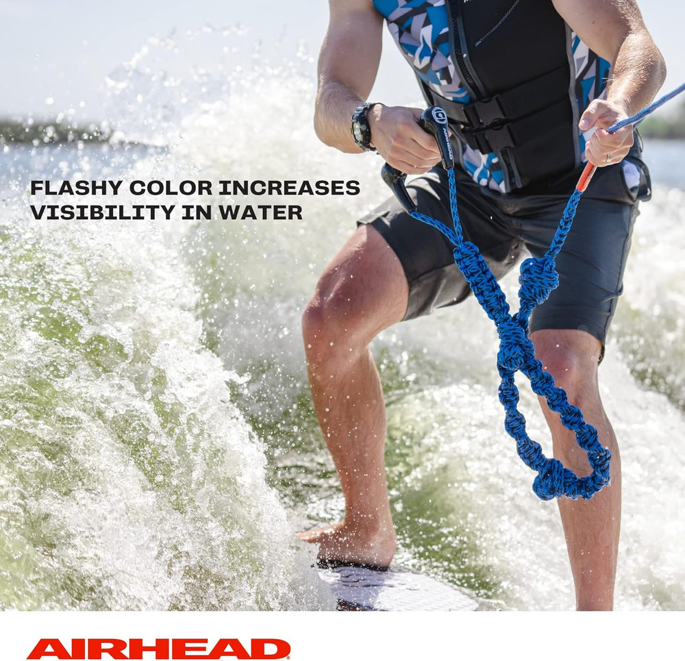 Spiral Braid Wakesurf Rope, 3 Sections, 16-Feet