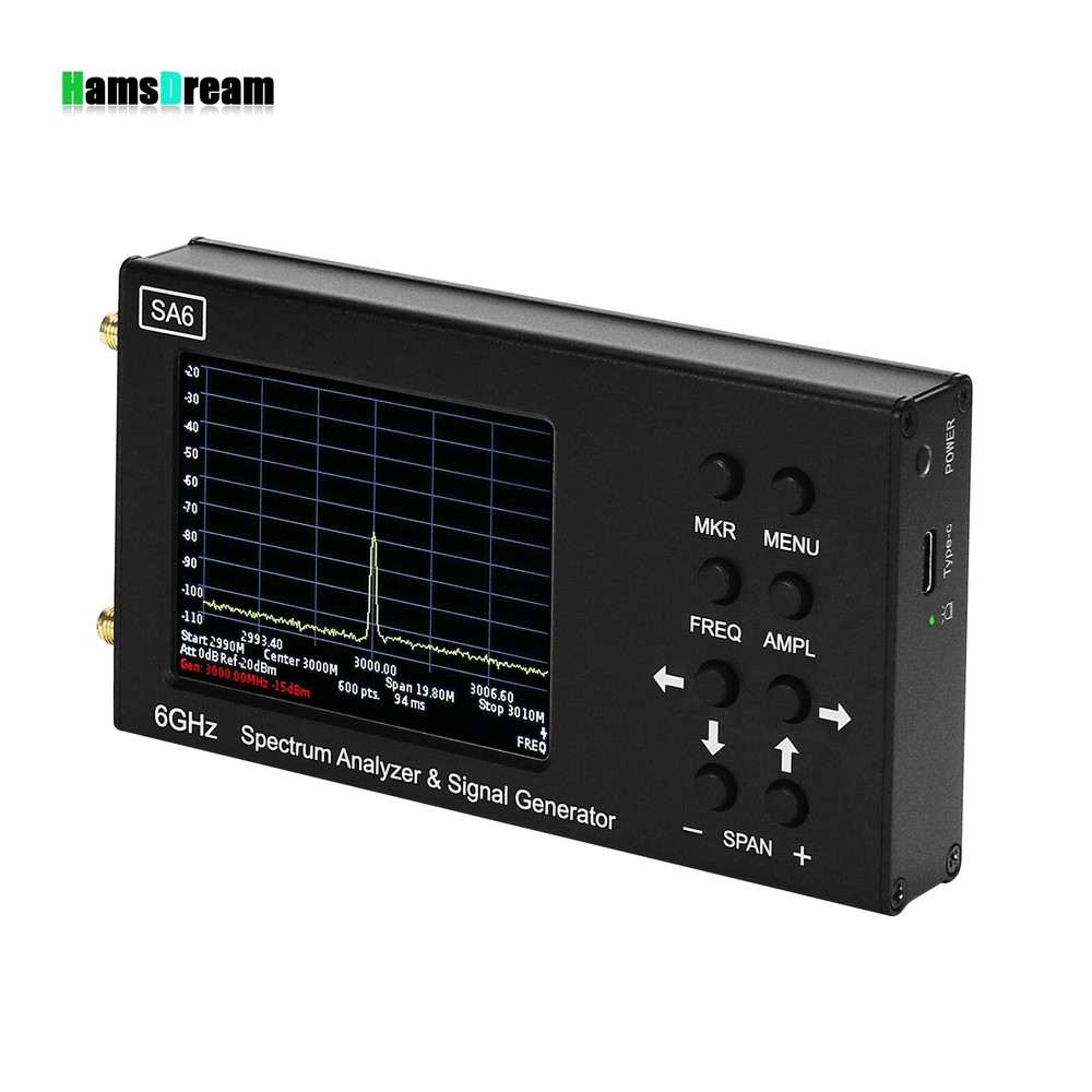 HAMGEEK SSA6G RF Spectrum Analyzer RF Multimeter Spectrum Explorer 35M-6200MHz