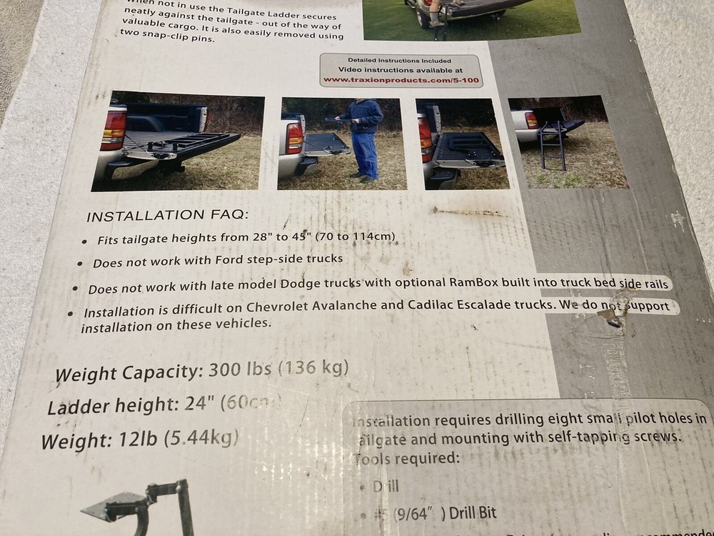 Traxion 5-100 Tailgate Ladder - New - NIB