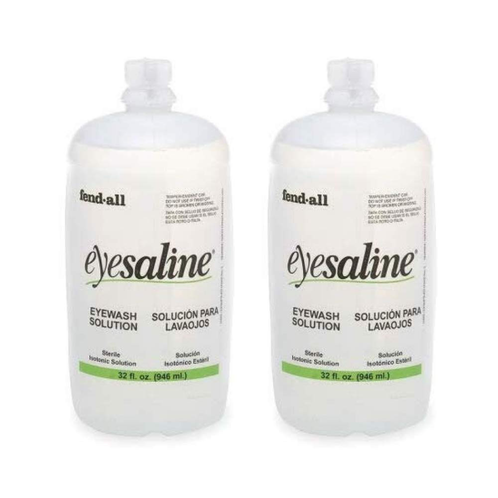 Fendall Eyesaline Eyewash Saline Solution Bottle Refill, 32 Oz (2 Pack)