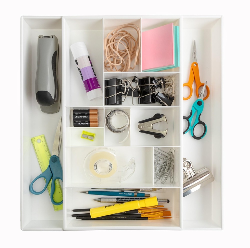 Expandable Junk Drawer Desk Organizer Storage Tray