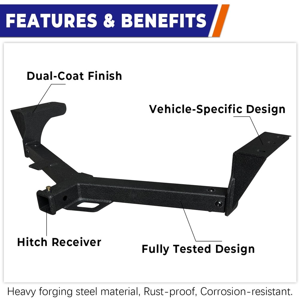Class 3 Trailer Hitch Black Compatible with 2006-2018 RAV4 2” Hitch Receiver
