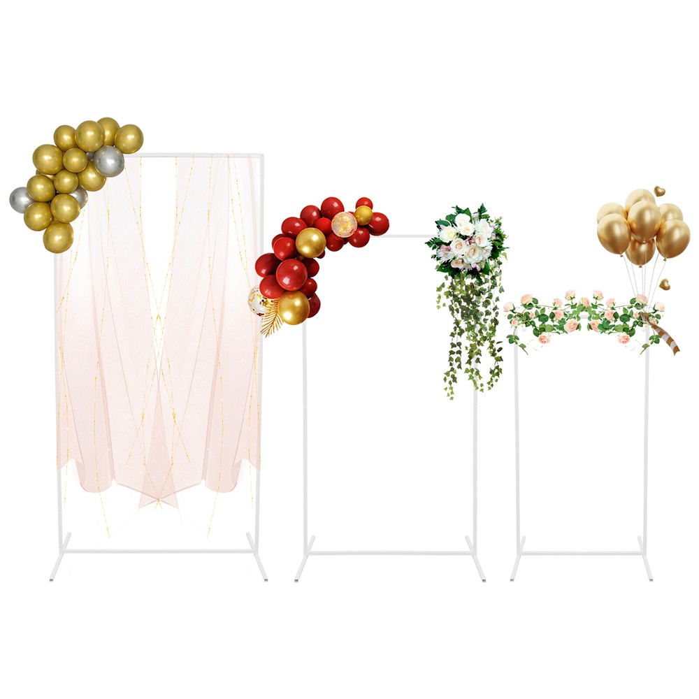 3pcs Metal Backdrop Stand Rectangular Balloon Frame Wedding Flower Backdrop Rack