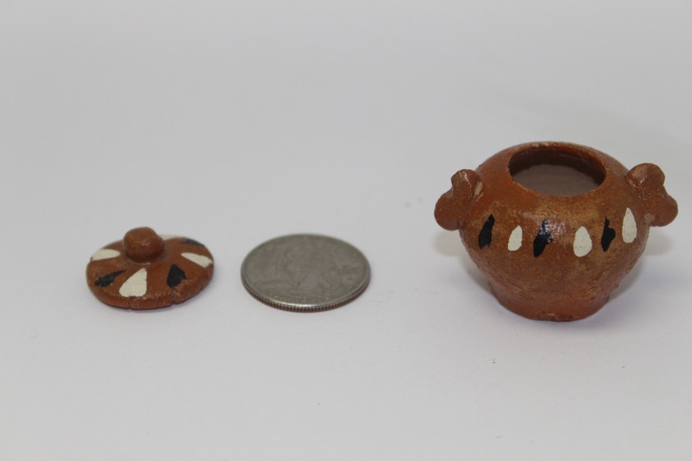 2 Piece Small Handpainted Clay Tea Set