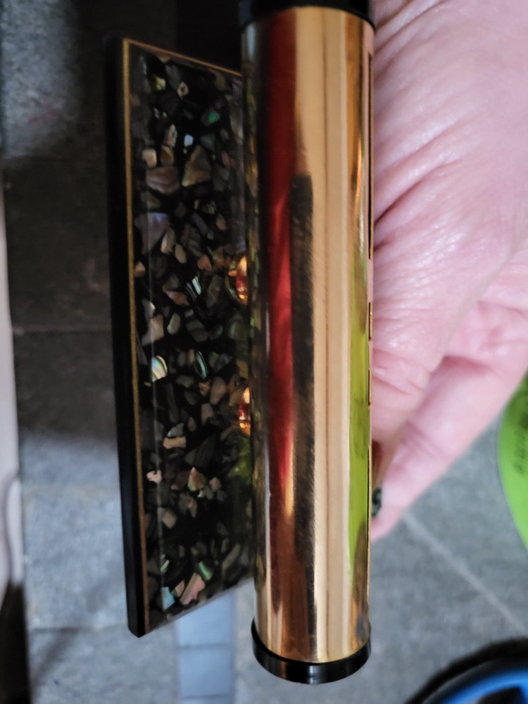 Vintage Rolling Desktop Calendar With Paua Shell