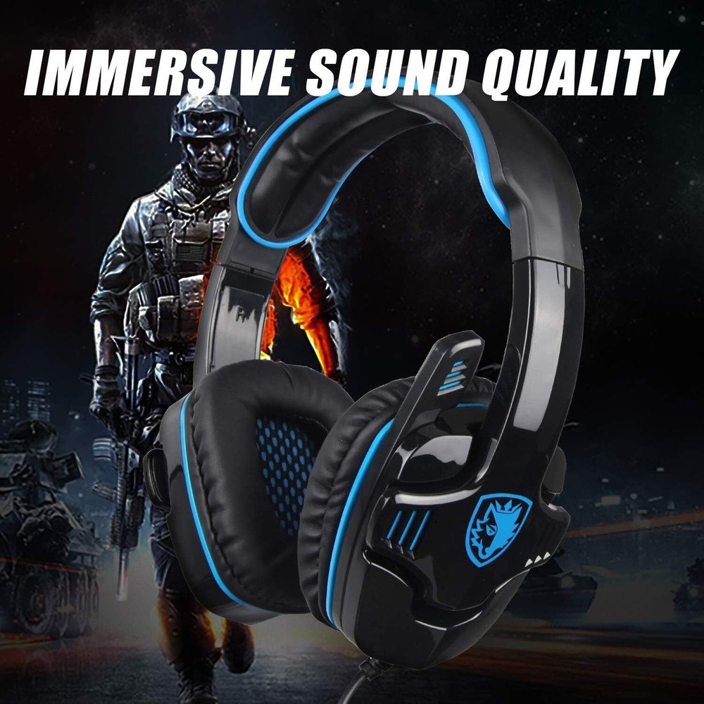 Gaming Headset Compatible With Xbox One, PS4, PC, Volume Controller, Noise Cance
