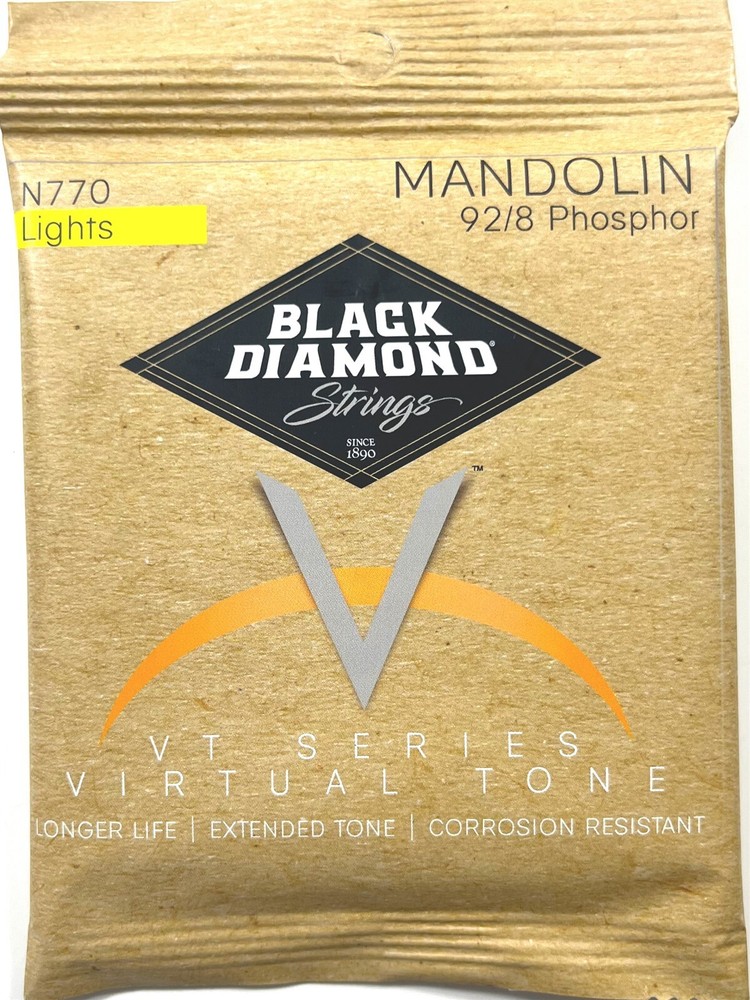 Black Diamond Mandolin Strings 2 Sets Phosphor Bronze Loop End .010-.034