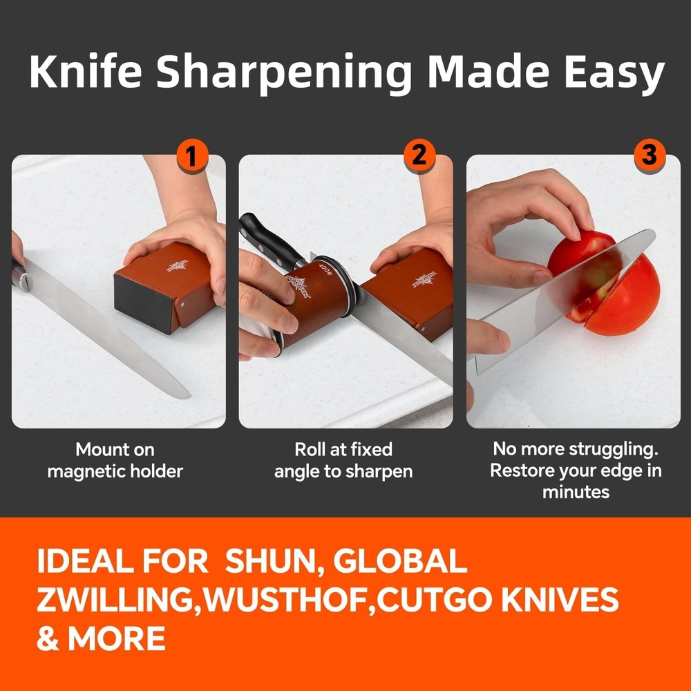 The Innovative Knife Sharpener - Patented Multi-Angle Premium Rolling Knife S...