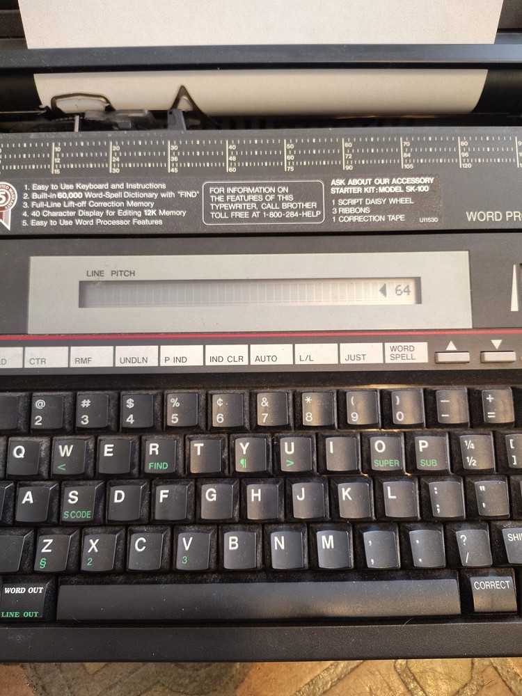 Brother AX-26 Electronic Typewriter Word-Spell Processing Tested & Working