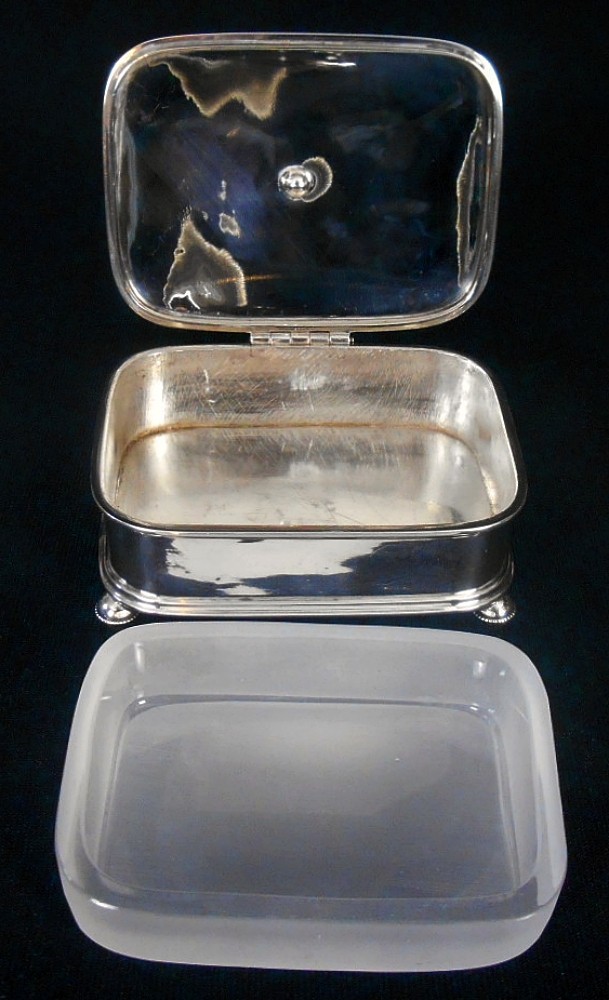 A solid silver sardine serving receptacle, with cast silver fish, Boston, Mass c